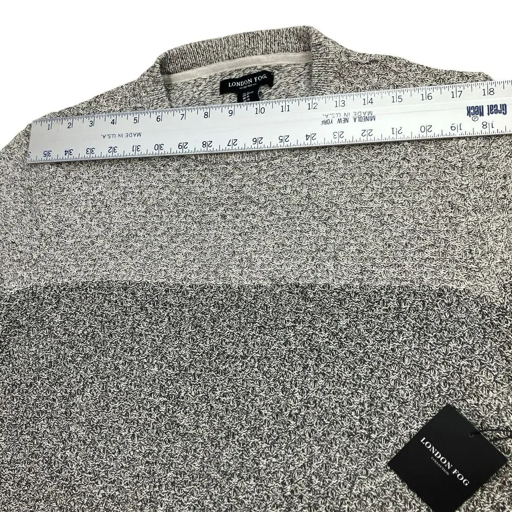 London Fog Gray‎ Ombre Sweater Mens XL Clean Minimalist Cozy Spring Knit